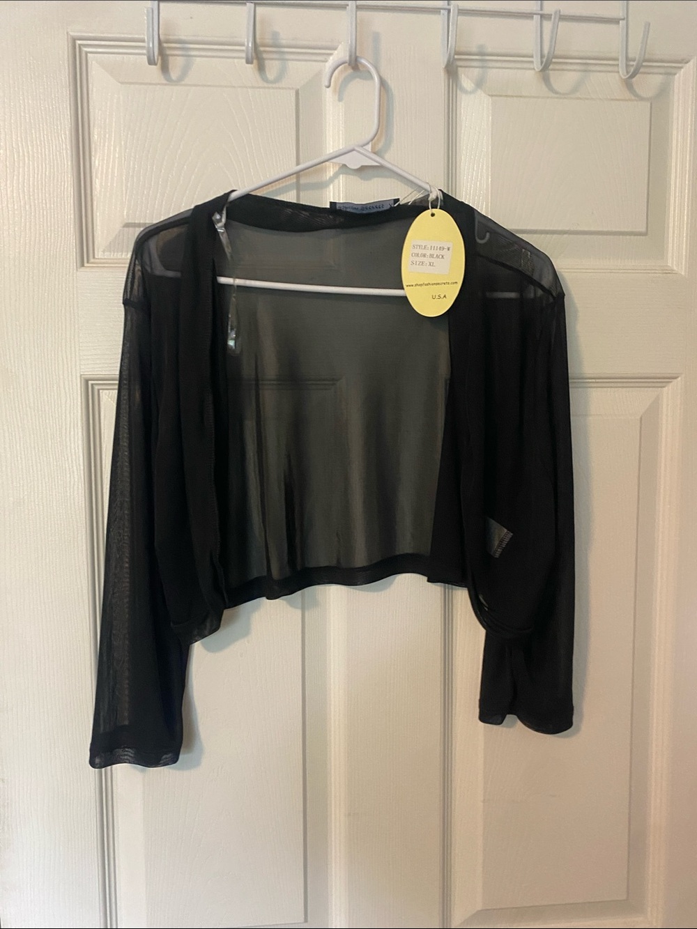 Sheer Black Cropped Women's Bolero - Lightweight Layering Cardigan